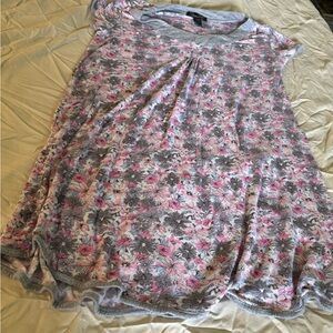 René Rofé Floral Nightgown With Bow